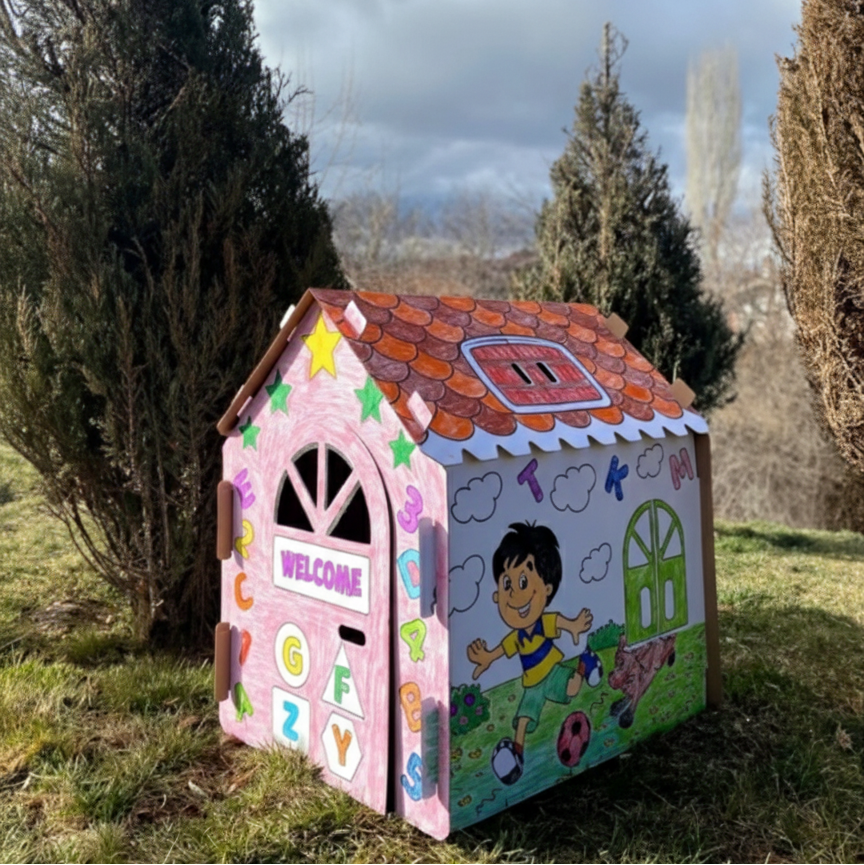 Boyanabilir Dev Karton Boyama & Oyun Evi (Aktivite Çadırı)