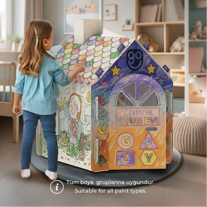 Boyanabilir Dev Karton Boyama & Oyun Evi (Aktivite Çadırı)