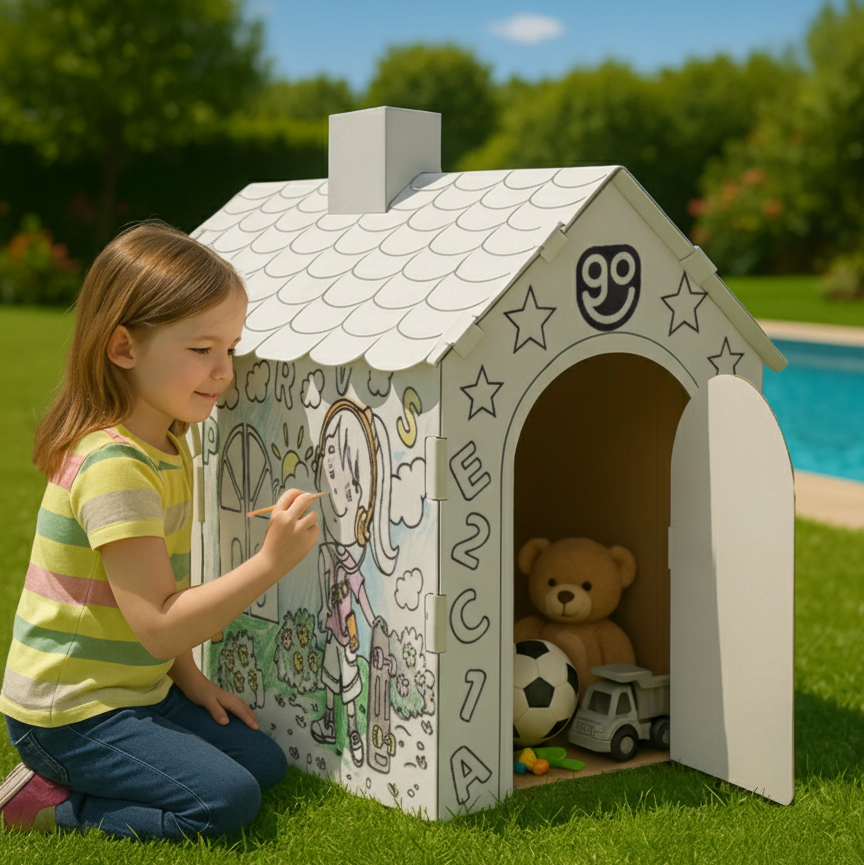 Boyanabilir Dev Karton Boyama & Oyun Evi (Aktivite Çadırı)