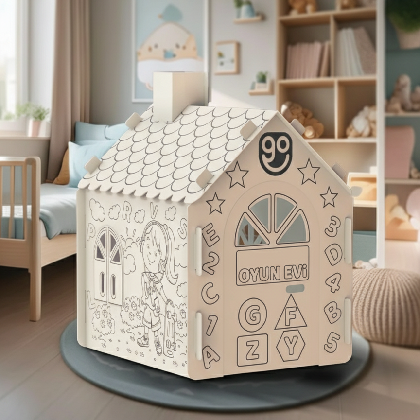 Boyanabilir Dev Karton Boyama & Oyun Evi (Aktivite Çadırı)