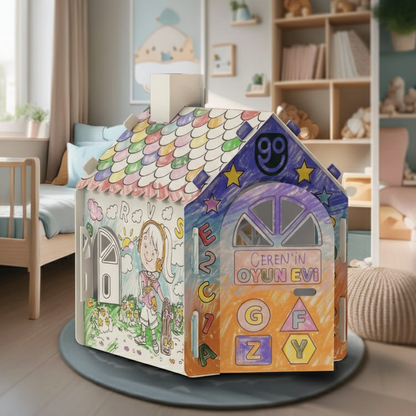 Boyanabilir Dev Karton Boyama & Oyun Evi (Aktivite Çadırı)